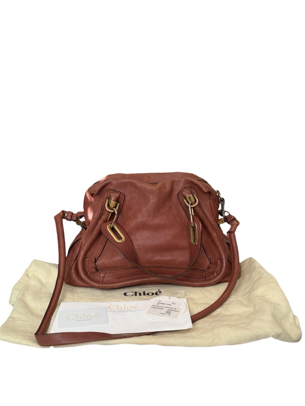 Authentique (certificat and tag) Chloe Paraty Rosewood Leather
Handbag Medium
